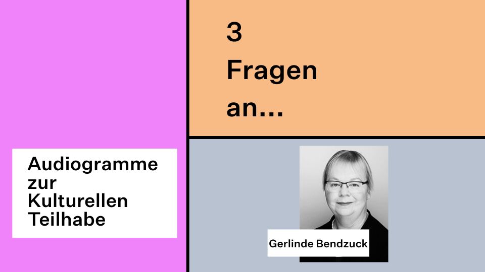 Cover der Audiogrammreihe mit Schriftzug, Titel und verschiedenfarbigen geometrischen Farbflächen.